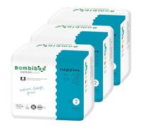 Bambiboo COTTONWEAR Lot de 78 couches jetables Pour bébé Taille 2 Mini (3-8 kg) - En Coton biologique et tissus végétaux avec découpe au Nombril - 3 x 26 cm