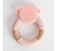 Bambino Baby Gifts: Teddy Silicone and Wood Teether Pink (Widdop)