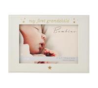Bambino by Juliana Blue Rectangular Horizontal Picture Photo Frame 6" x 4" - 'My First Grandchild'. Gift and Display Frame Celebrating New Born Babies, Christening & Baby Shower.