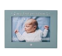 Bambino by Juliana Blue Rectangular Horizontal Picture Photo Frame 6" x 4" - 'My First Grandson'. Gift and Display Frame Celebrating New Born Babies, Christening & Baby Shower.