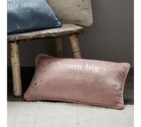 Bambino by Juliana Rectangle Velvet Cushion "Little Lady" in Pink Bambino by Juliana Pink