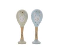 Bambino by Juliana Toy Wooden Maracas Rabbit Blue & Grey Bambino by Juliana Multicolor