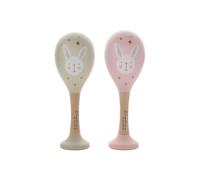 Bambino by Juliana Toy Wooden Maracas Rabbit Pink & Grey Bambino by Juliana Multicolor