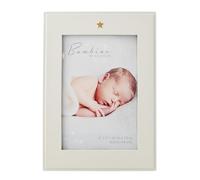 Bambino by Juliana White Vertical Horizontal Picture Photo Frame with Star Icon - 4" x 6". Gift and Display Frame Celebrating New Born Babies, Christening & Baby Shower.