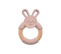 Bambino by Juliana Wood & Silicone Bunny Teether Pink Bambino by Juliana Pink