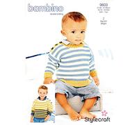Bambino DK Pattern 9603 Sweaters - 41/46-61/66cm, 16/18-24/26in, Birth to 7 Years - 2 Easy Knit Designs