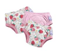 Bambino Mio (3 Pack) Training Pants for Toddlers Reusable Cloth Potty Pants Training Underwear, 2-3 Years, Super Pink Strawberries, Baby and Toddler, Boys and Girls with Cross-Stitch