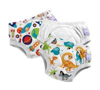 Bambino Mio (3 Pack) Training Pants for Toddlers Reusable Cloth Potty Pants Training Underwear, 3-4 Years, Dinosaurs & Astronauts, Baby and Toddler, Boys and Girls with Cross-Stitch