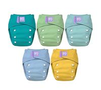 Bambino Mio 5 Pack Revolutionary Reusable Nappy (Paintbox Pastels) - Birth to Potty Cloth Nappy | Chemical-Free, Leak-Proof, Adjustable Washable Nappy with Bamboo Booster, Oeko-TEX Certified