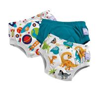 Bambino Mio British Brand (3 Pack) Training Pants for Toddlers Reusable Cloth Potty Pants Training Underwear, 3-4 Years, Boys Space Dinosaurs, Baby and Toddler, Boys and Girls with Cross-Stitch