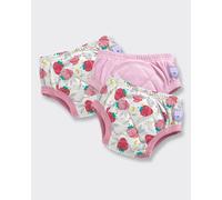 Bambino Mio (3 Pack) Training Pants for Toddlers Reusable Cloth Potty Pants Training Underwear, 2-3 Years, Super Pink Strawberries, Baby and Toddler, Boys and Girls with Cross-Stitch