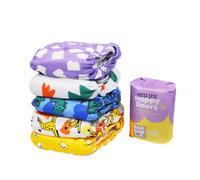 Bambino Mio, Reusable Nappy Set - The Give-it-a-go Bundle, 5 x Nappies, 100 messless Liners, Brave & Bold