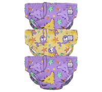 Bambino Mio, Reusable Swim Diaper, 3 Pieces, Washable Baby Diapers (1-2 Years, Purple Stingray) - Unisex for Boys and Girls, Babies and Toddlers