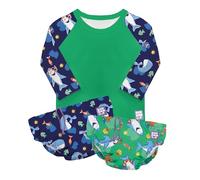 Bambino Mio, Revolutionary Reusable Swim Set - 2 Swim Nappies and Rash Top, Baby and Toddler, Sun Protection UPF40+, Ocean Explorers, 2-3 Years