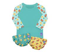Bambino Mio, Swim Set, Rash Top and Swim Nappy Combo, Tropical, Large (1-2 Years)