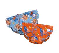 Bambino Mio, Revolutionary Reusable Swim Nappy Pants for Babies and Toddlers, Boys and Girls, Bubbles, Pack of 2, 6-12 Months