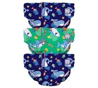 Bambino Mio Swim Nappy Pants, (0-6 Months) Reusable Unisex Pull-up Swim Nappies 3-Pack, Washable (Blue Whale)