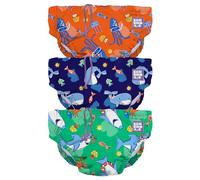 Bambino Mio Swim Nappy Pants, (2-3 Years) Reusable Unisex Pull-up Swim Nappies 3-Pack, Washable (Sealife Friends)