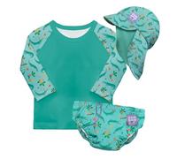 Bambino Mio UPF 40+ Reusable Swim Nappy Set (Age 1-2 Years) Crafty Croc | Includes, Swim Nappy Pant, Swim Rash Vest Top & Swim Hat for Baby and Toddler