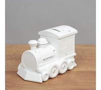 Bambino Money Box - Train White Resin