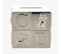 Bambino Silver ABC Cube Money Box BM112