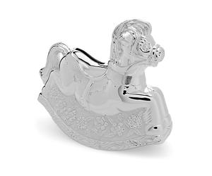 Bambino Silver Plated Rocking Horse Money Box - P75110