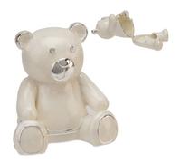 Bambino Silverplated & Cream Epoxy & Crystals Teddy Keepsake Box