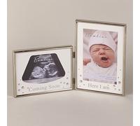 Bambino Silver effect 'Here I Am' Double Scan Frame