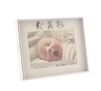 Bambino Thin Silver Plated 3 Icons Border Frame 7" x 5" 178x230mm