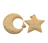 Bambino Velvet Moon & Star Cushion 32cm Mustard