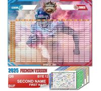 Bambluby Fantasy Football Draft Kit 2025-2026 - XL Board for 14 Teams and 20 Rounds - 576 Color-Coded Player Stickers