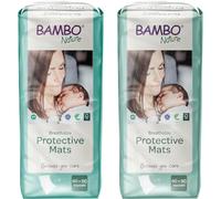 Bambo Nature Disposable Bed Mat, 60 x 90cm, Pack of 20, 2100ml Absorbency, Protective Changing Mat for Kids and Babies