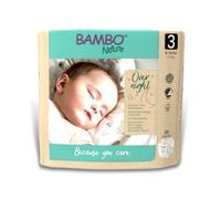 Bambo Nature Overnight Nappies, Eco-Friendly Nappies, Enhanced Leakage Protection For Dry Night’s Sleep, Secure & Comfortable Overnight Baby Nappies, Ultra Absorption - Size 3 Nappies (4-8kg), 26PK