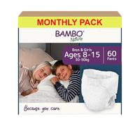 Bambo Nature Premium Dreamy Night Pants, Pull Up Pants, Eco-Labeled Night Time Diapers, Secure, Comfortable, Skin Friendly : Children Aged 8-15 Years, 60 Count