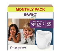 Bambo Nature Premium Dreamy Night Pants, Pull Up Pants, Eco-Labeled Night Time Diapers, Secure, Comfortable, Skin Friendly : Children Aged 4-7 Years, 60 Count