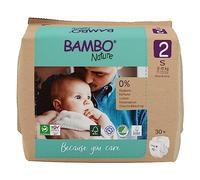 Bambo Nature Premium Eco Nappies, Size 2 (7-13lb/3-6kg), Mini, 30PK, Eco-Labelled Sustainable Nappy, Enhanced Leakage Protection, Secure and Comfortable Baby Nappies