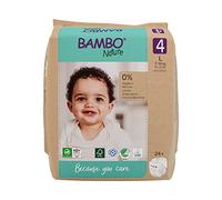 Bambo Nature Premium Eco Nappies Size 4 (15–31 lb / 7–14 kg) Maxi 24PK – Eco-Labelled