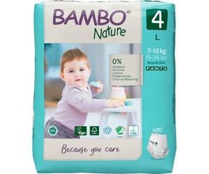 Bambo Nature Premium Training Pants, Pull Ups, Eco-Labelled Potty Training Pants, Training Nappy Pants, Secure & Comfortable, Discreet Pants For Active Day & Comfy Night's Sleep - Size 4 / L, 20PK