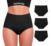 Bambody Absorbent High Waist, 5th Gen, 1X, 3 Pack: Black