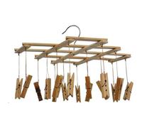 Bamboo 16 Clip Washing Dryer Folding Laundry Clothes Clothes Pegs Clothes Airer Rack Underwear Hanger Socks Hook Underwear Hanger