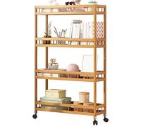 Bamboo 3-Tier Rolling Kitchen Cart with 18cm Slim Design Perfect for Narrow Spaces Multi-Functional Storage Solution for Home & Kitchen nization