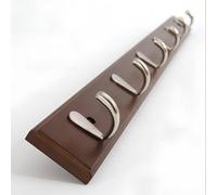 Bamboo 4/5/6/7/8 Hooks, Bamboo Wall-Mounted Coat Rack, Zinc Alloy Coat Hook, Storage Wall Hook, Suitable for Living Room, Behind The Door, Bathroom, Entrance, Brown/Natural Color(Brown,74cm/29.1in)