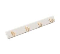 Bamboo 4/5/6/7/8 Hooks, Bamboo Wall-Mounted Coat Rack, Zinc Alloy Coat Hook, Storage Wall Hook, Suitable for Living Room, Behind The Door, Bathroom, Entrance, Brown/Natural Color(White,48.5cm/19in)