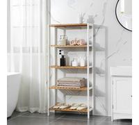 Bamboo 5 Tier Storage Shelf for Bathroom or Living Room SONGMICS Natural One Size