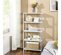 Bamboo 5 Tier Storage Shelf for Bathroom or Living Room SONGMICS White One Size