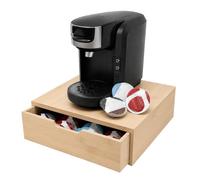 Bamboo 64 Coffee Pod Drawer | Pod Compatible | Coffee Machine Stand | Pod Drawer Dispenser | Wooden Kitchen Storage for Coffee & Tea