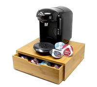 Bamboo 64 Coffee Pod Drawer | Tassimo Pod Compatible | Coffee Machine Stand | Pod Drawer Dispenser | Wooden Kitchen Storage for Coffee & Tea | M&W