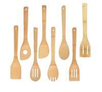Bamboo 8-Piece Wooden Spoon Set - 30 cm Long, Eco-Friendly Kitchen Utensils for Cooking and Mixing