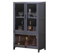 Bamboo & Acrylic Wine Cooler - Versatile Home Storage Cabinet for Kitchen, Dining Room & Living Room, Stylish Bar Furniture for Wine Lovers