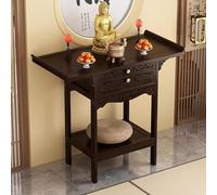 Bamboo Altar Table with Drawer, Pull-Out Storage for Meditation, Personal Pooja and Display Cabinet for Buddha, Guanyin, Guangong (66x40x100cm)